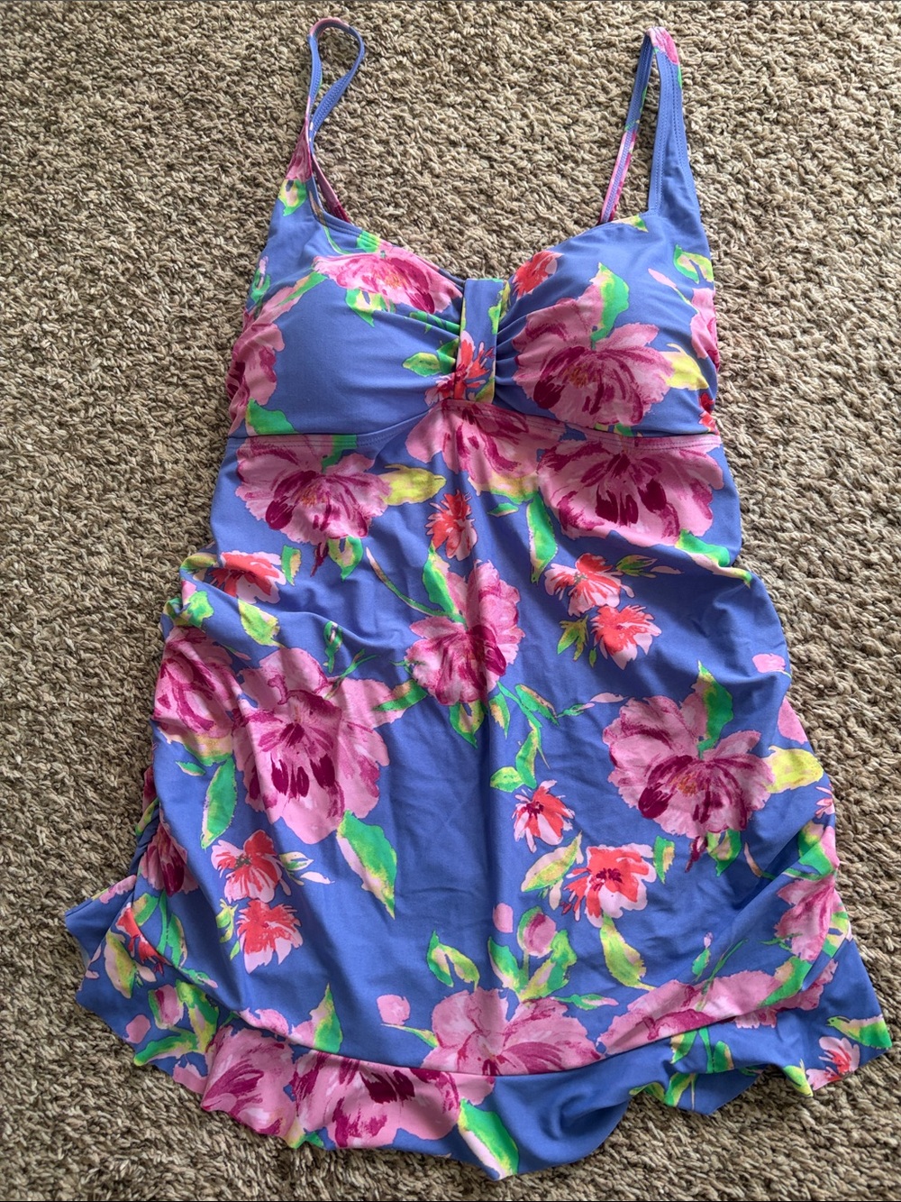 Oh Baby by Motherhood Purple Floral One-Piece Swimsuit